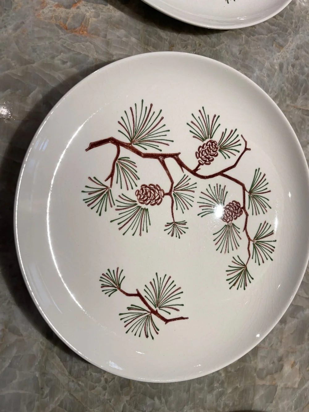 Stetson Marcrest~Vintage Misty Pine  ovenproof hand painted underglaze Plates